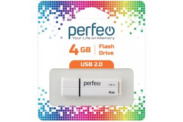 USB флэш-накопитель 4GB Perfeo C01G2 белый USB2.0