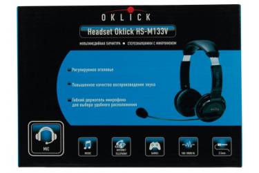 Наушники с микрофоном Oklick HS-M133V черный 1.8м накладные оголовье