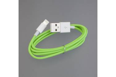 Кабель USB для Iphone плоский 5, 6s, 8 pin, 1м, зеленый