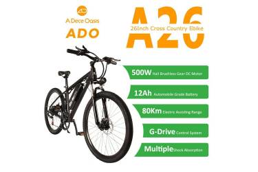 Электровелосипед ADO Electric Bicycle A26 (черный)