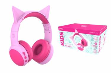 Наушники беспроводные (Bluetooth) Perfeo KIDS полноразмерные розовые