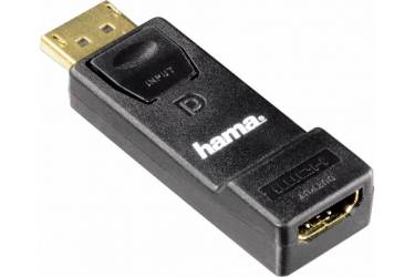 Переходник аудио-видео Hama Ultra HD DisplayPort (m)/HDMI (f) Позолоченные контакты черный (00054586)