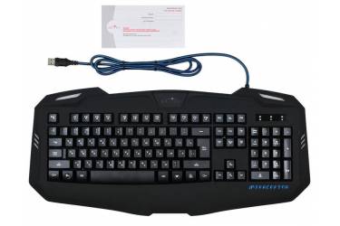 Клавиатура Оклик 730G черный USB Multimedia LED (плохая упаковка)