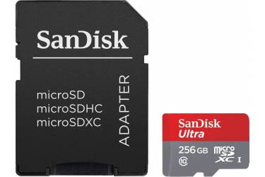 MicroSDXC флэш-накопитель 256GB Class 10 SanDisk Ultra (SD адаптер) UHS-I U1 A1 120MB/s