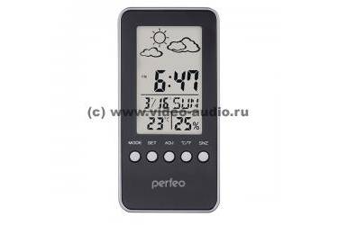 Часы-метеостанция Perfeo "Window", чёрный, (PF-S002A) время, температура, влажность, дата