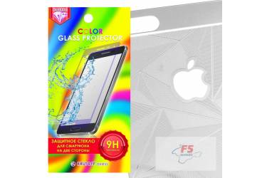 Защитное стекло цветное Krutoff Group для iPhone 6/6S на две стороны с 3D-рисунком (silver)