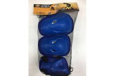 Комплект защиты - шлем + наколенники + перчатки (Синий огонь)