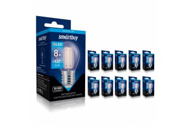 Светодиодная (LED) Лампа FIL (прозрачная) Smartbuy-G45-8W/4000/E27 (SBL-G45F-8-40K-E27)