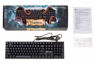Клавиатура Оклик 940G VORTEX механическая черный USB Gamer LED (плохая упаковка)