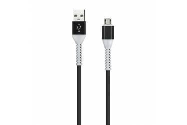 Кабель USB Smartbuy Micro кабель в TPE оплетке Flow 3D, 1м. мет.након., <2А, графит