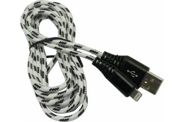 Кабель USB Smartbuy Apple 8-pin нейлон,защ. от перелам. 3 м, до 2А, белый