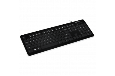 Клавиатура CANYON Wired standard keyboard, 104 keys, slim and glossy design, chocolate key caps, RU layout