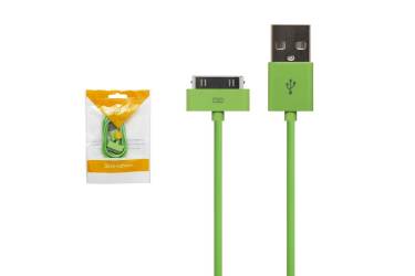 Кабель USB Smartbuy Apple 30-pin цветные 1,2 м, зеленый