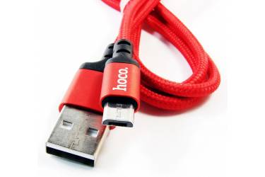 Кабель USB Hoco X21m Silicone MicroUSB (черно-красный)