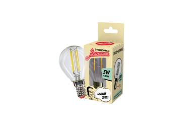 Светодиодная (LED) Лампа FIL (прозрачная) ЭКО_Экономка-GL45-05W/4500/E14 _шарик