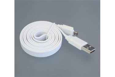 Кабель USB micro, плоский  белый, 1м