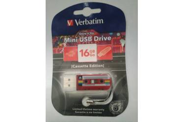 USB флэш-накопитель 16GB Verbatim Mini Cassette Edition красный USB2.0