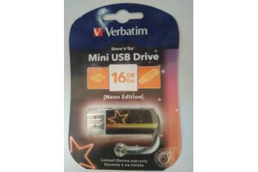 USB флэш-накопитель 16GB Verbatim Mini Neon Edition жёлтый USB2.0