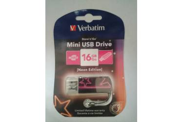 USB флэш-накопитель 16GB Verbatim Mini Neon Edition розовый USB2.0