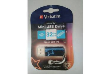 USB флэш-накопитель 32GB Verbatim Mini Neon Edition синий USB2.0
