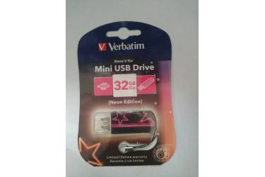USB флэш-накопитель 32GB Verbatim Mini Neon Edition розовый USB2.0