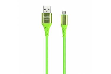 Кабель USB Smartbuy Micro кабель в TPE оплетке Flow 3D, 1м. мет.након 2А, зеленый