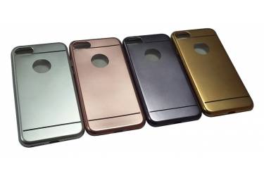 Силиконовая накладка Iphone 7 (с окошк.под ябл.) розовый