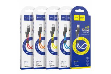 Кабель USB Hoco X21 Plus Silicone charging cable for Lightning (L=0.25M) black/yellow
