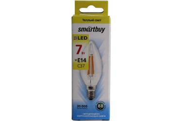 Светодиодная (LED) Лампа FIL (прозрачная) Smartbuy-C37-07W/3000/E14