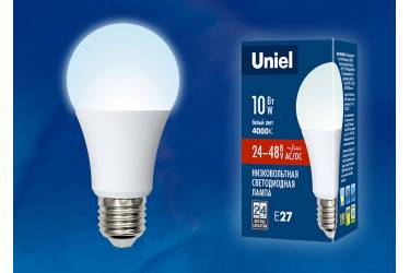Лампа светодиодная Uniel низковольтная LED-A60-10W/NW/4000/E27/FR/24-48V