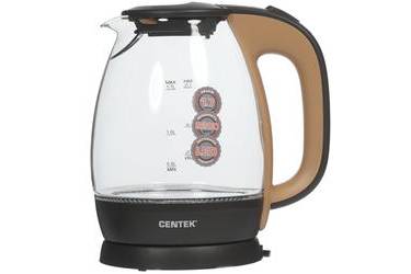 Чайник электрический Centek CT-0056 стекло бежевый 1.7л, 2200Вт, LED-подсветка, боросиликатное стекл