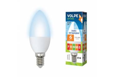 Лампа светодиодная Volpe LED-C37-8W/WW/3000К/E14/FR/O свеча мат