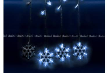 Занавес светодиодный фигурный «Снежинки» ULD-E2706-100/DTA WHITE IP20 SNOWFALL