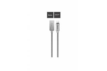 Кабель USB Hoco U10 Zinc alloy reflective Knitted Charging cable (1.2M) Серебристый