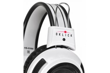 Наушники с микрофоном Оклик HS-G300 белый/черный 2.5м мониторы (AH-V1W) (плохая упаковка)