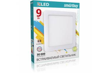 Встраиваемый (LED) светильник DL Smartbuy Sguare-9w/6500K/IP20 _145х10мм (вр.отв.130мм) _квадрат/40