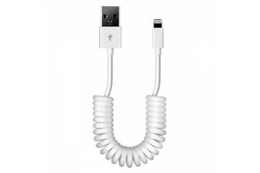 Кабель USB Smartbuy Apple 8 pin спиральный, длина 1,0 м, белый