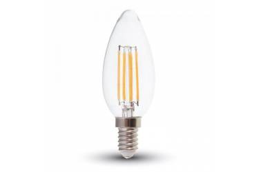 Светодиодная (LED) Лампа FIL (прозрачная) ЭКО_Экономка-C37-08W/4500/E14 _свеча