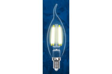 Лампа светодиодная Uniel LED-CW35-6W/NW/E14/CL Sky свеча на ветру прозр