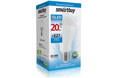 Светодиодная (LED) Лампа Smartbuy-A80-20W/6000/E27
