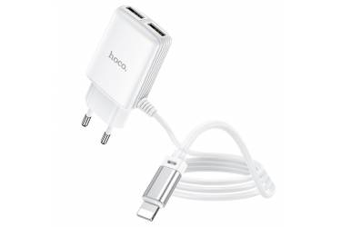 CЗУ Hoco C82A Real Power Dual port cable charger + Lightning White