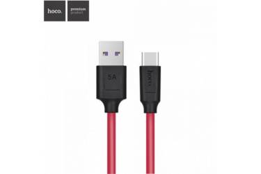 Кабель USB Hoco X11 Type-C 5A Rapid charging cable Black/Red