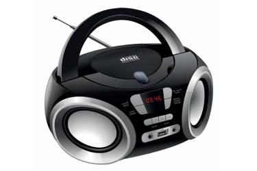 Аудиомагнитола Hyundai H-PCD100 черный/серебристый 4Вт/CD/CDRW/MP3/FM(dig)/USB/SD/MMC