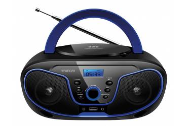 Аудиомагнитола Hyundai H-PCD160 черный/синий 4Вт/CD/CDRW/MP3/FM(dig)/USB/SD/MMC