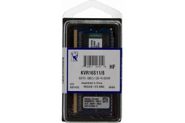 Память DDR3 8Gb 1600MHz Kingston KVR16S11/8 RTL PC3-12800 CL11 SO-DIMM 204-pin 1.5В