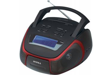 Аудиомагнитола Supra BB-25MUS черный/красный 1.5Вт/MP3/FM(dig)/USB/SD