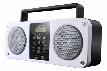 Аудиомагнитола Supra BB-M102UB белый/черный 6Вт/MP3/FM(dig)/USB/BT