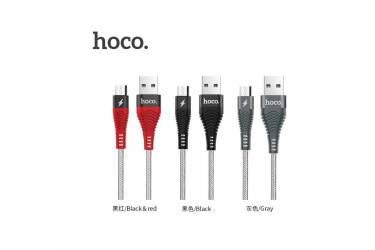 Кабель USB Hoco U32 Unswerving steel braided Micro-USB Charging Cable Black&Red