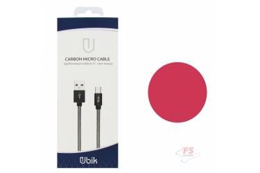 Кабель USB Ubik micro UM01 Carbon 2A (1,2m) red