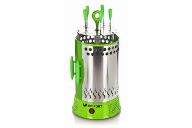 Электрошашлычница Kitfort KT-1402 1000Вт зеленый, 5шампуров